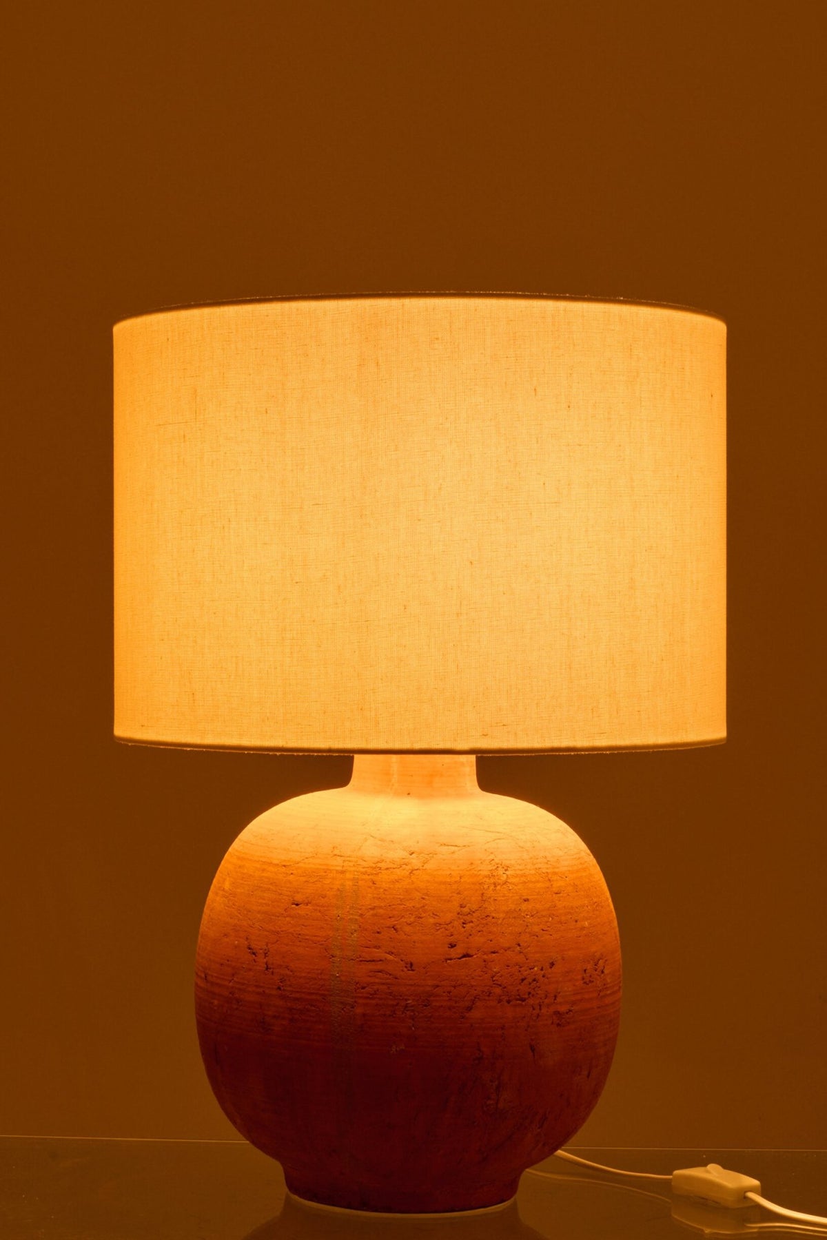 Lampe de table sphère céramique terracotta