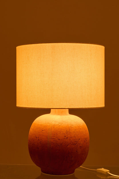 Lampe de table sphère céramique terracotta