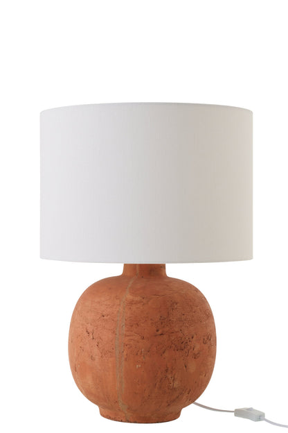 Lampe de table sphère céramique terracotta