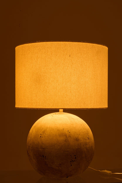 Table lamp sphere ceramic grey
