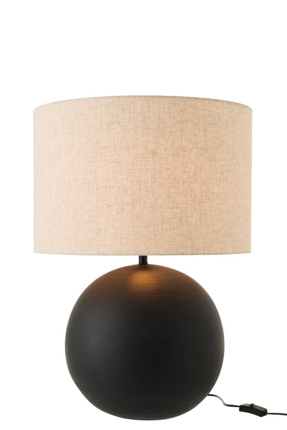 Table lamp sphere ceramic black