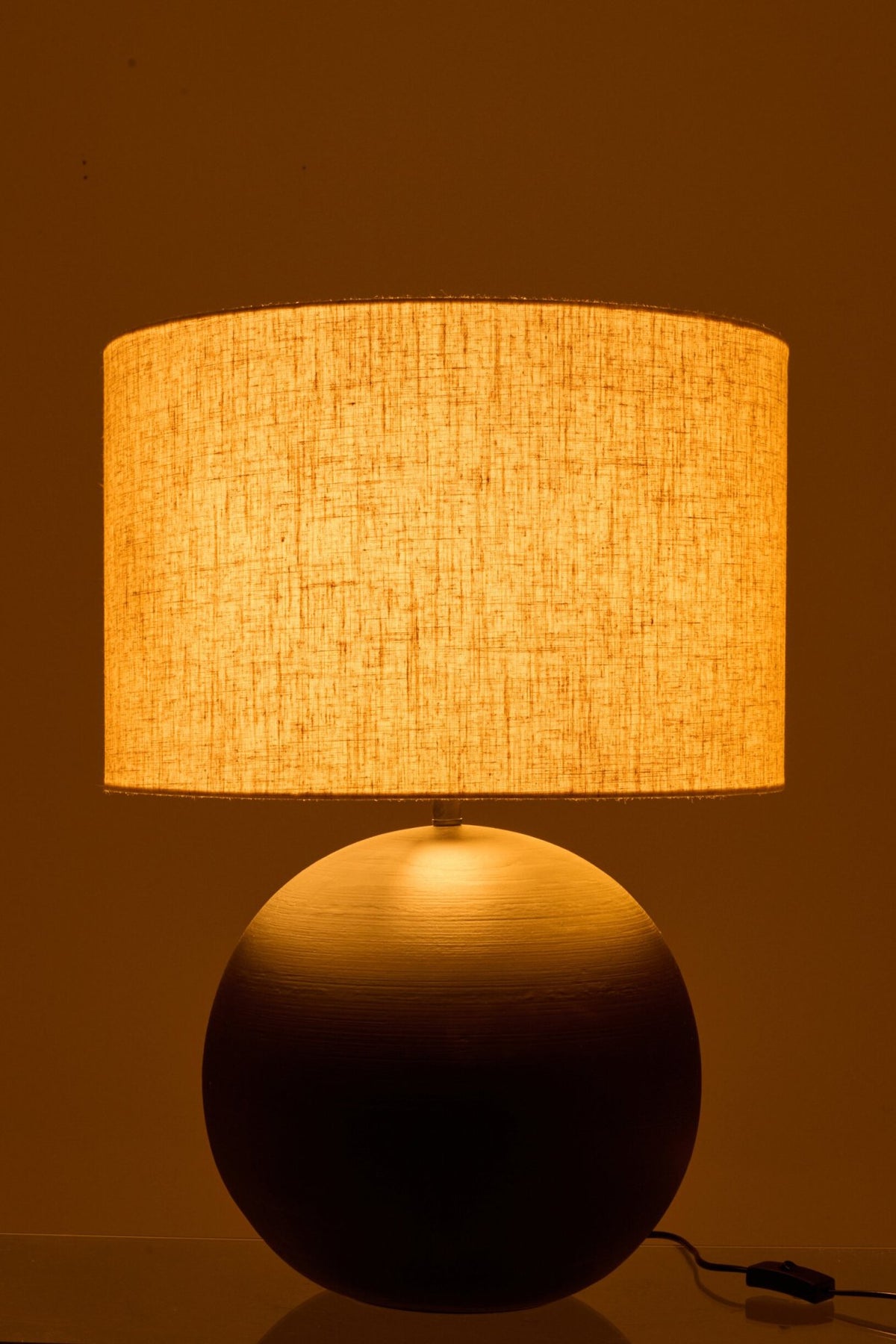 Table lamp sphere ceramic black