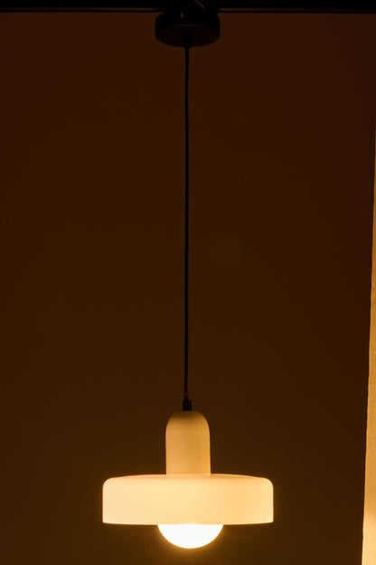 Ceiling light retro glass white
