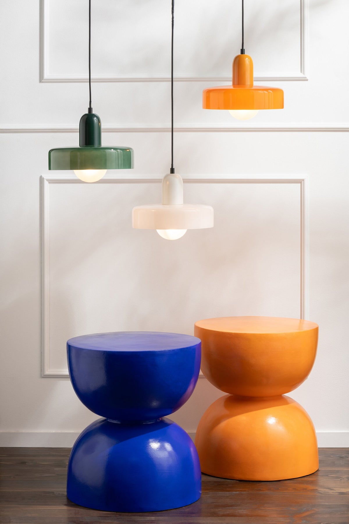 Ceiling light retro glass white