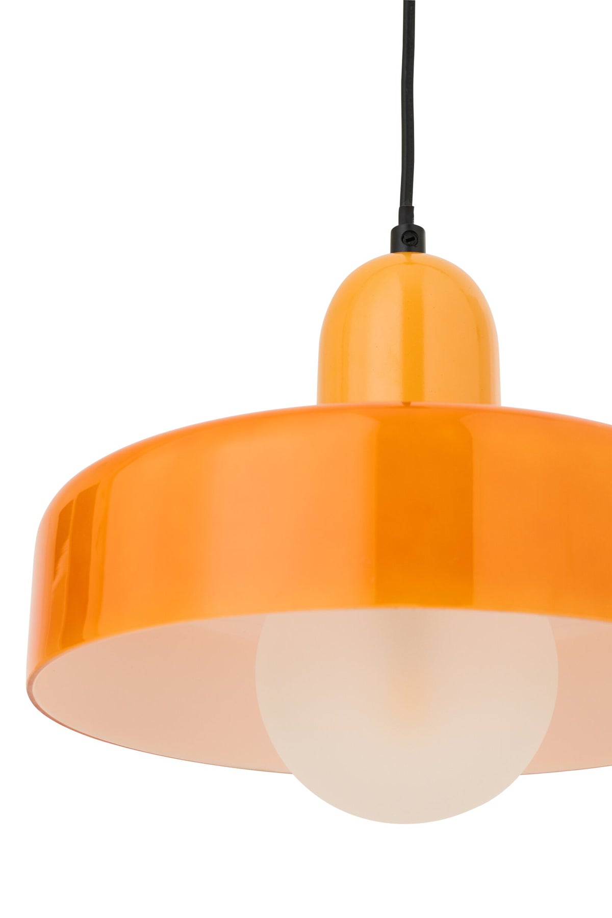 Plafonnier rétro en verre orange