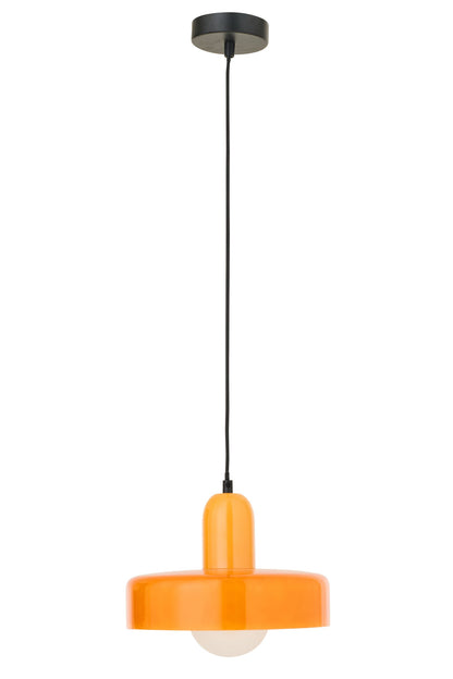 Plafonnier rétro en verre orange