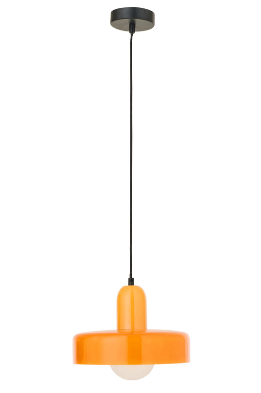 Plafondlamp retro glas oranje