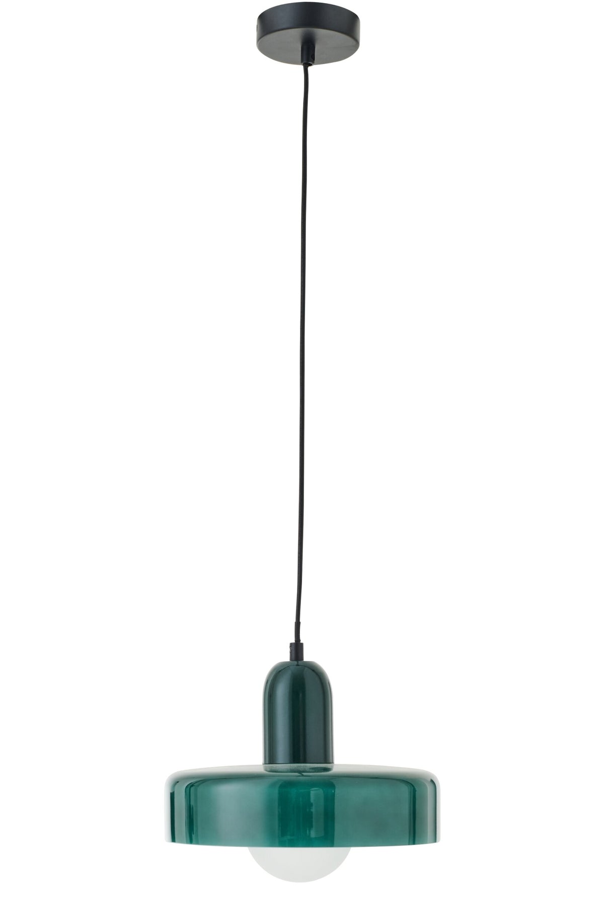 Plafonnier rétro en verre vert foncé