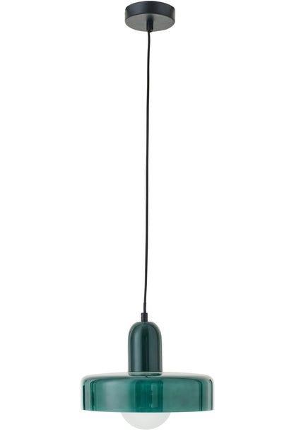 Plafonnier rétro en verre vert foncé