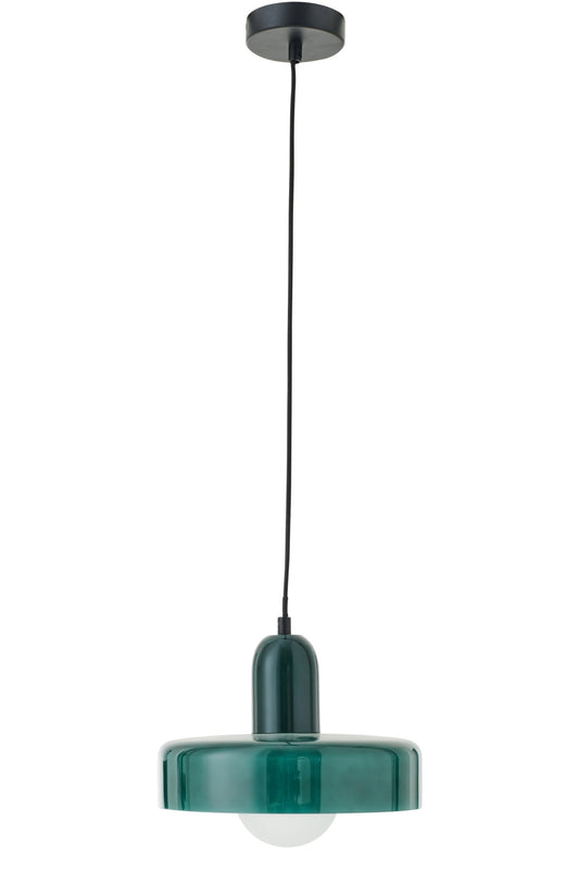 Plafondlamp retro glas donkergroen