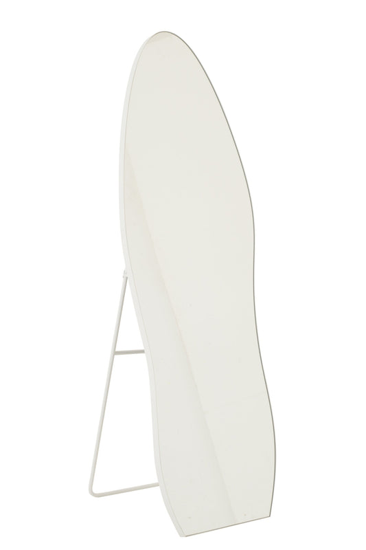 Standing Mirror Irregular Glass White