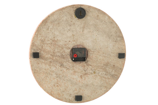 Wall Clock Round Marble Terracotta/Black