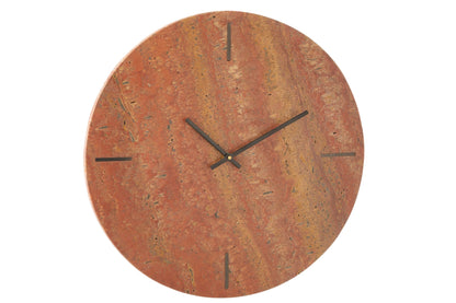 Wall Clock Round Marble Terracotta/Black