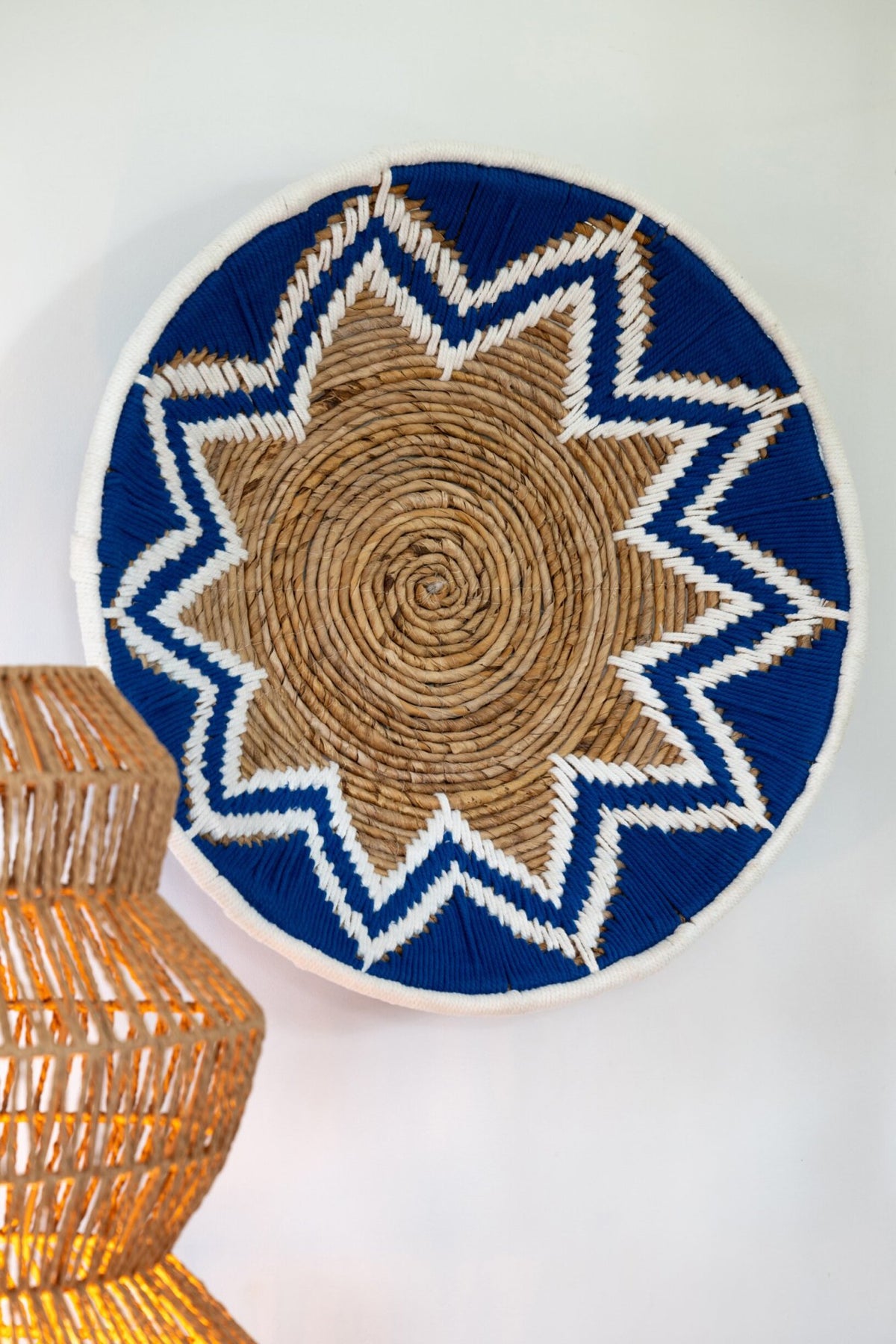 Set Of 3 Wall Decoration Banana Twig Dark Blue