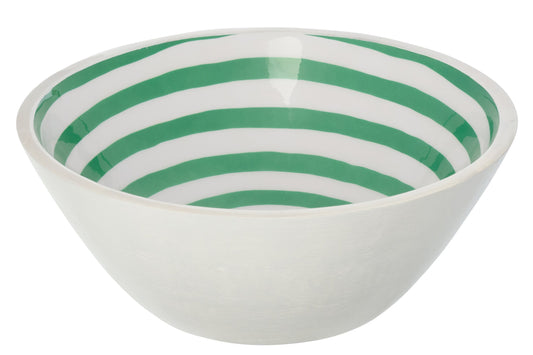 Kom mango hout groen/wit groot