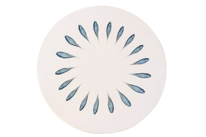 Draaiend plank rond mango hout donkerblauw/wit