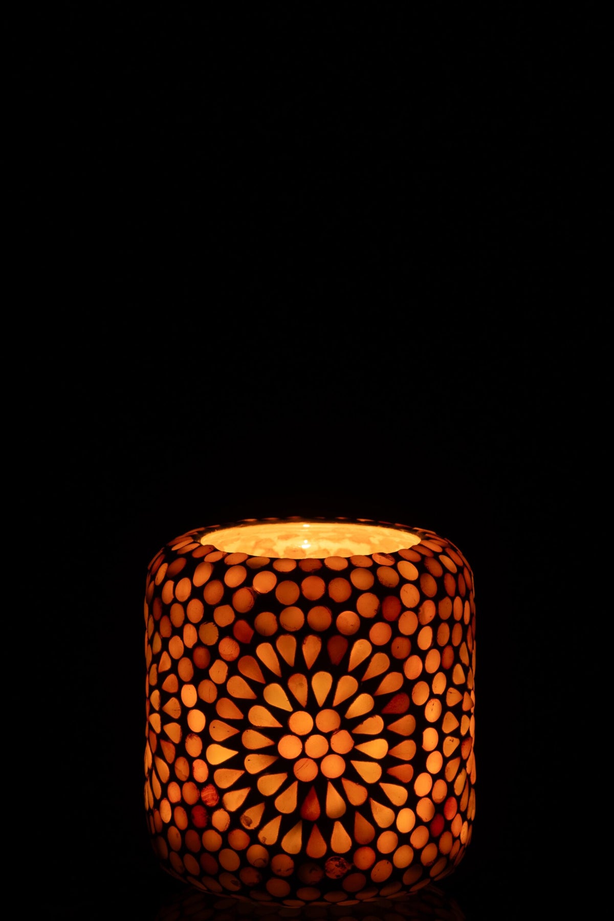 Kaarshouder Mozaïek Glas Beige/Wit