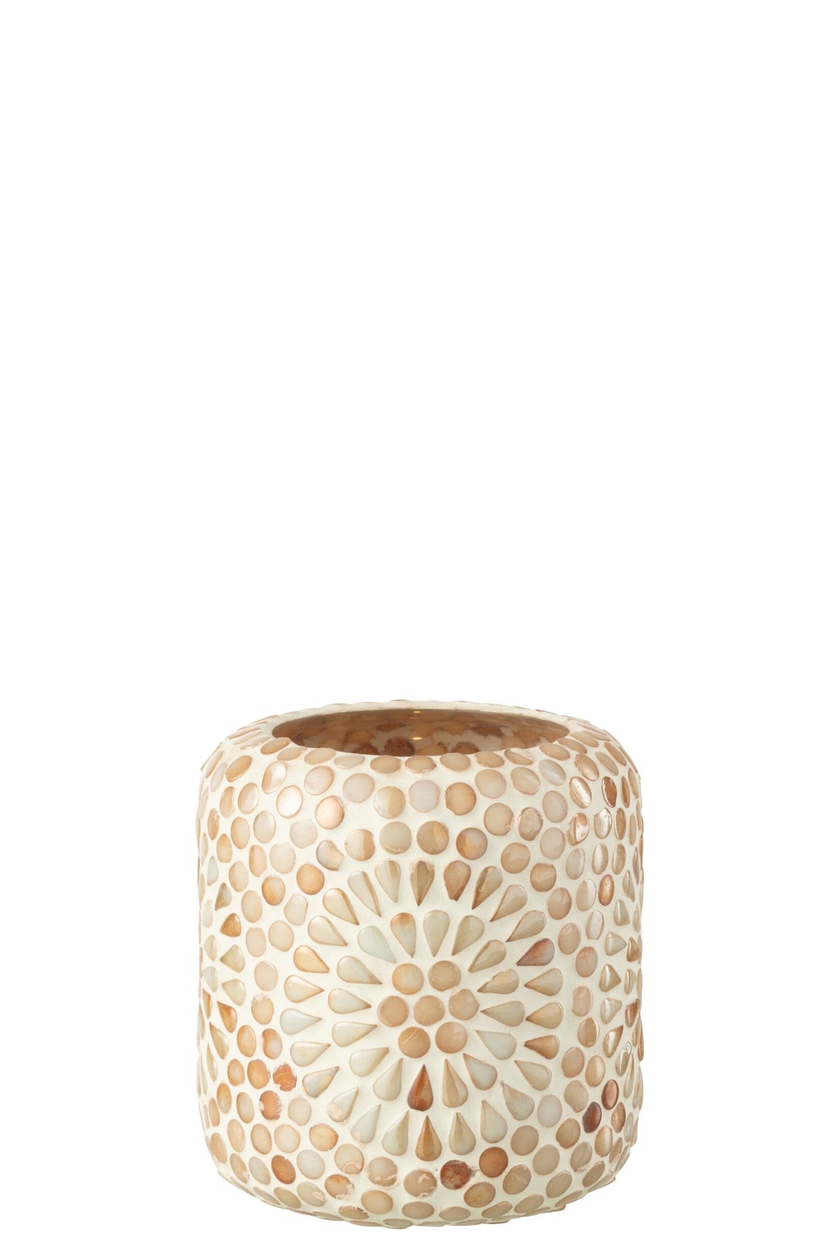 Kaarshouder Mozaïek Glas Beige/Wit