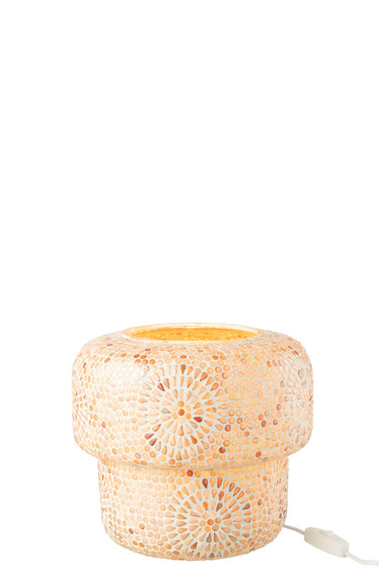 Table lamp mosaic glass beige/white medium