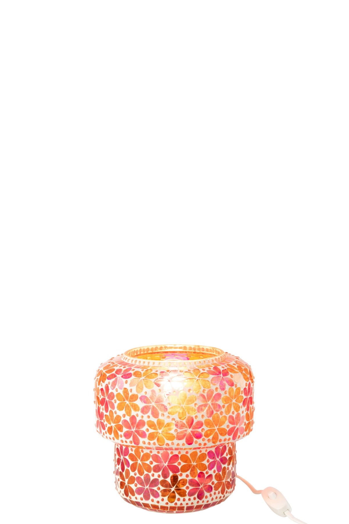 Table lamp mosaic glass dark pink/orange small