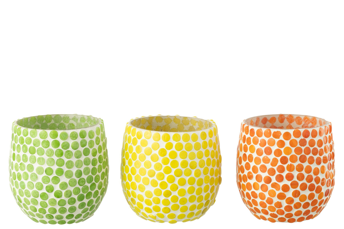 Kaarshouder Mozaïek Glas Groen Medium