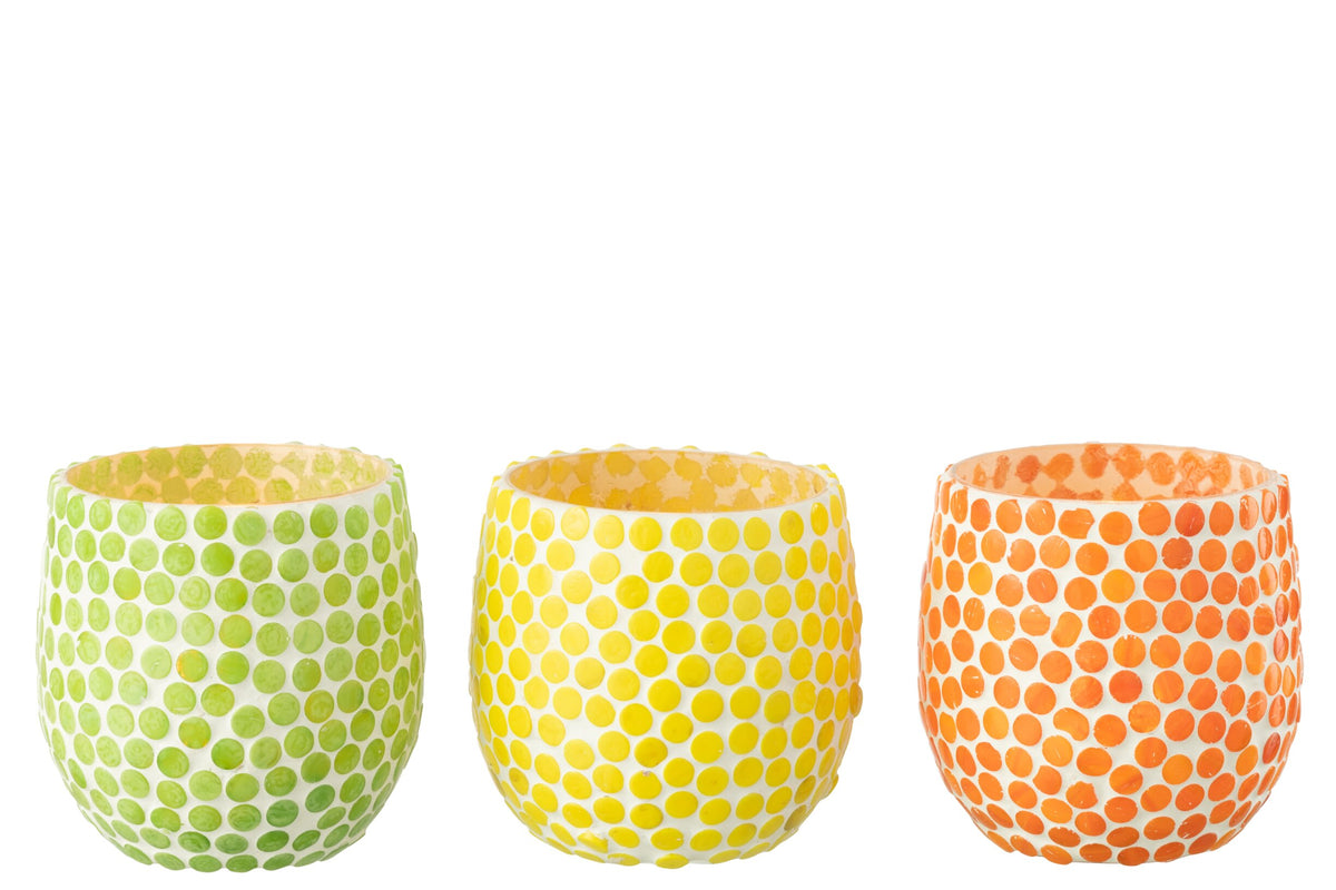 Kaarshouder Mozaïek Glas Groen Medium