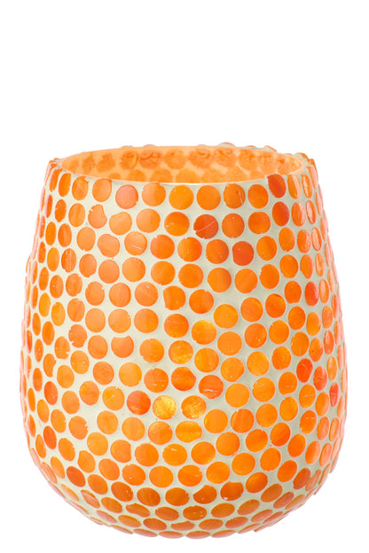 Kaarshouder Mozaïek Glas Oranje Large