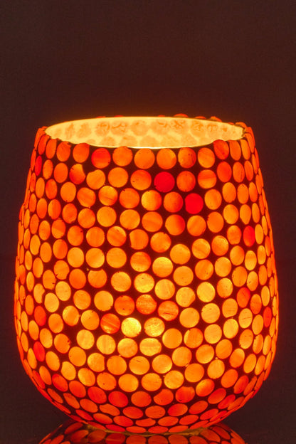 Kaarshouder Mozaïek Glas Oranje Large
