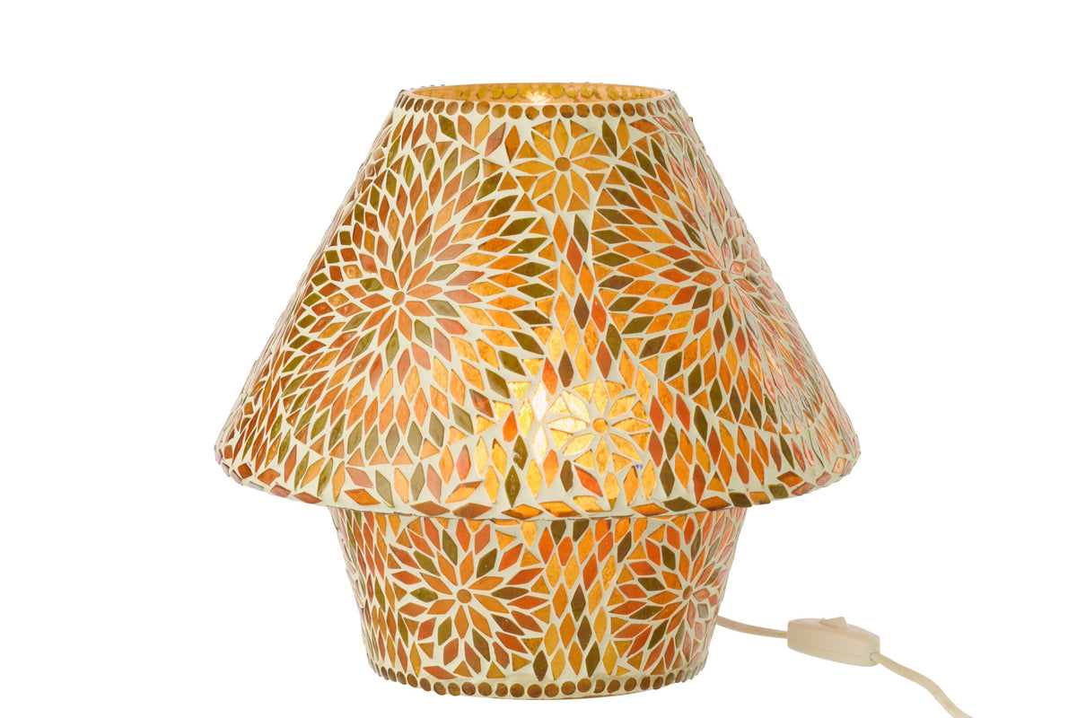Table lamp mosaic glass brown/dark orange large
