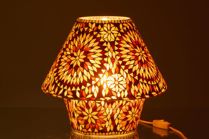 Table lamp mosaic glass brown/dark orange large