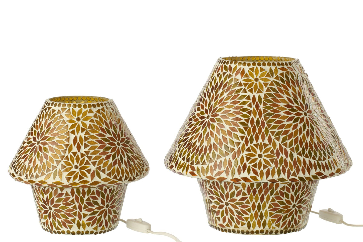 Table lamp mosaic glass brown/dark orange large