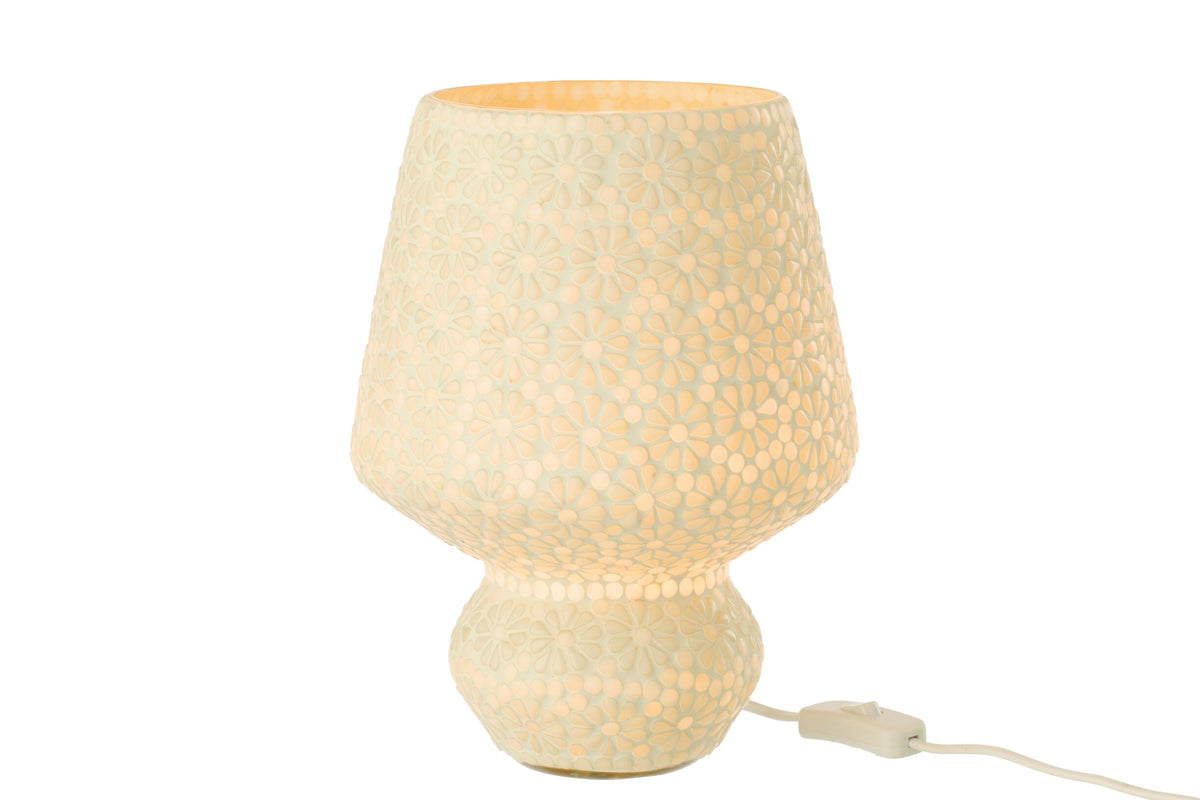 Table lamp mosaic glass white/light green medium