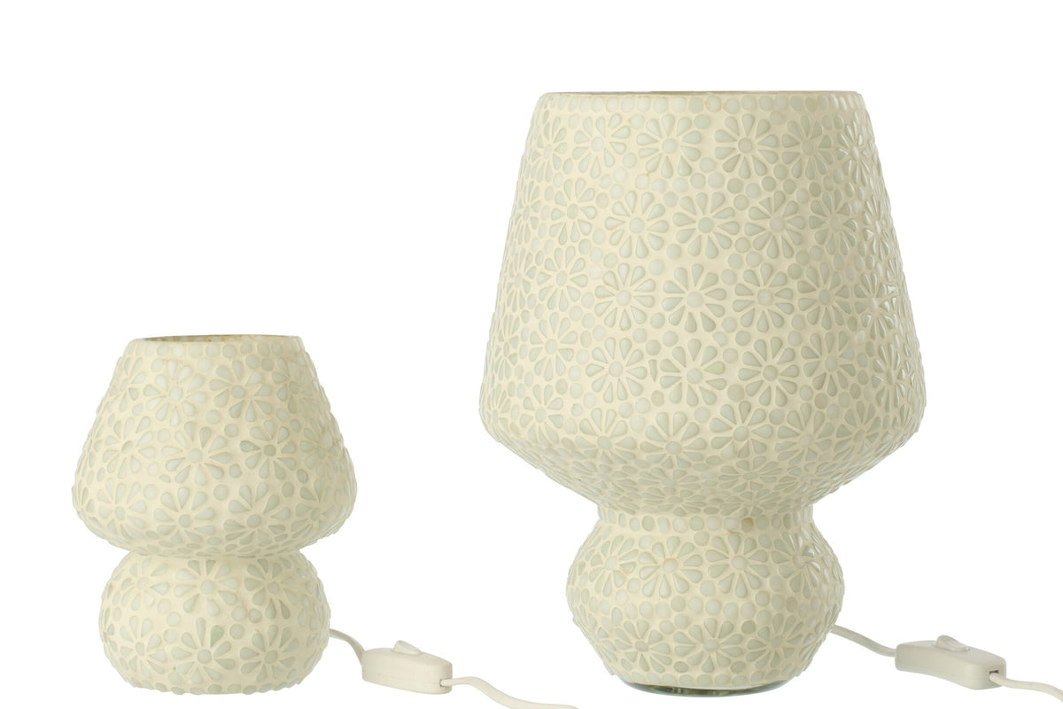 Table lamp mosaic glass white/light green medium