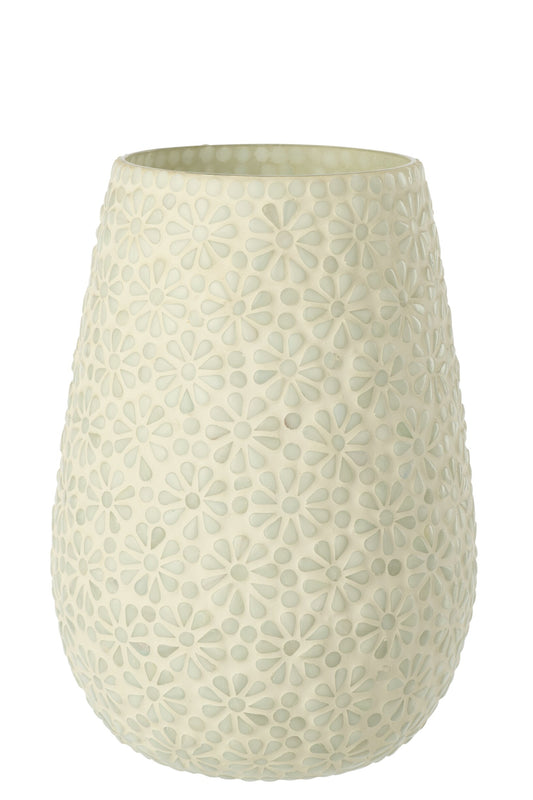 Vase Mosaic Glass White/Light Green