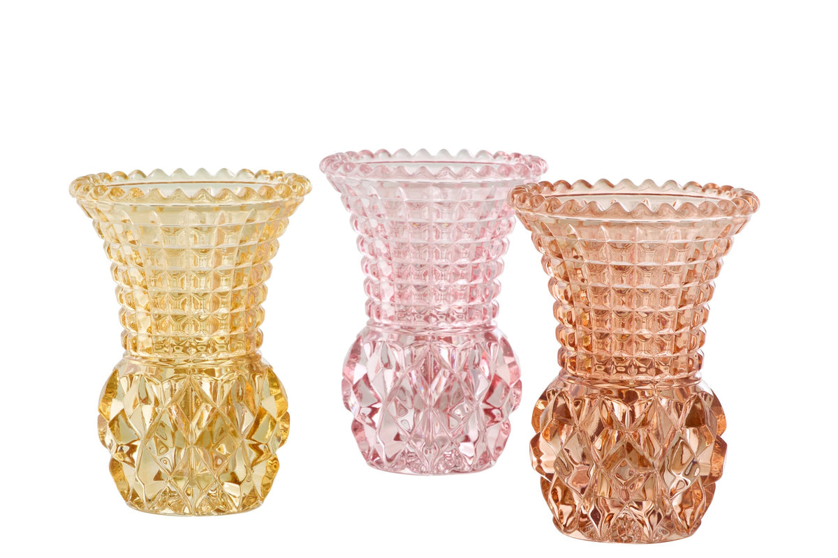 Theelichthouder Glas Multi Assortiment Van 3