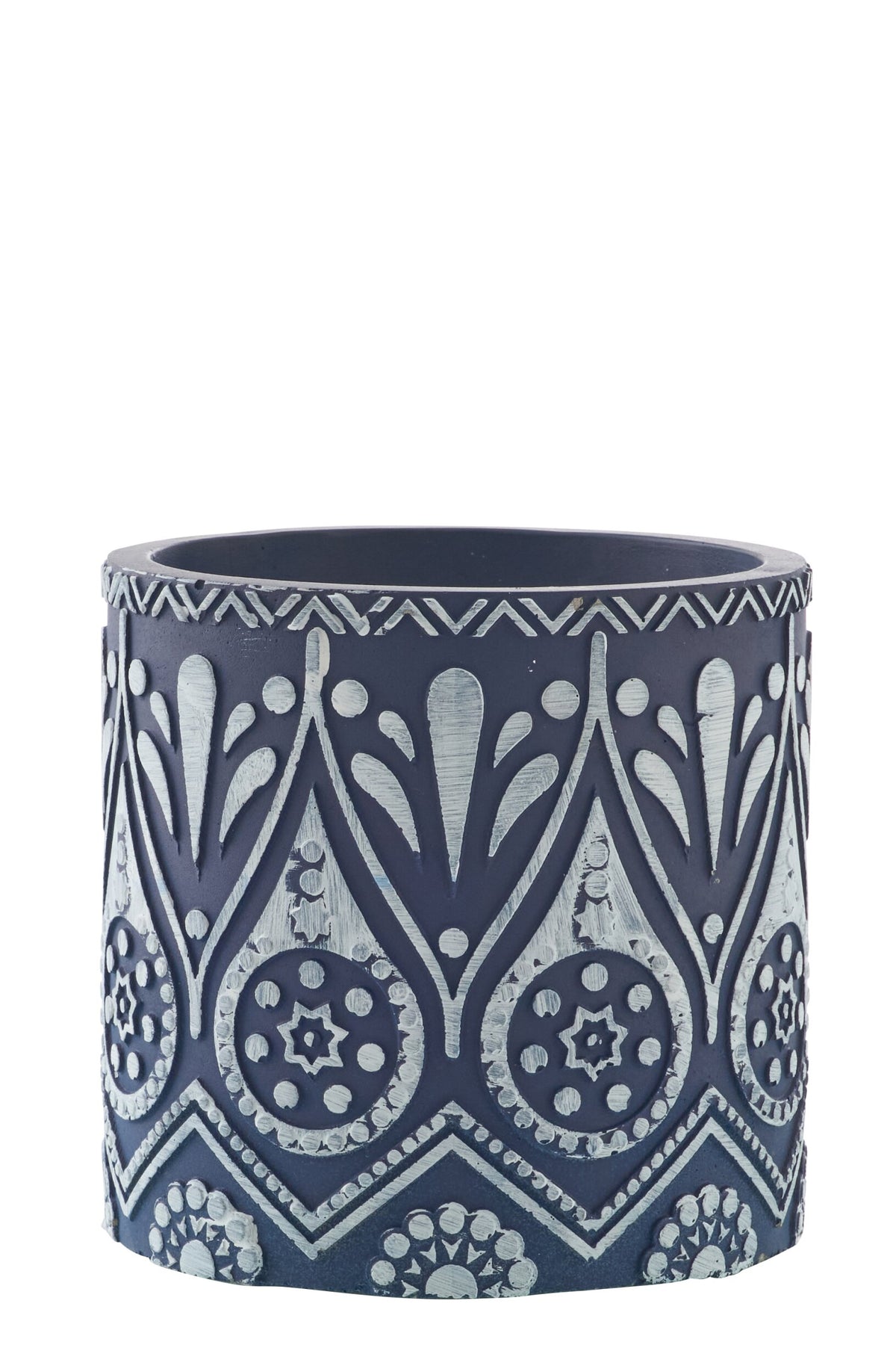 Kaars Terracotta Blauw/Wit Large