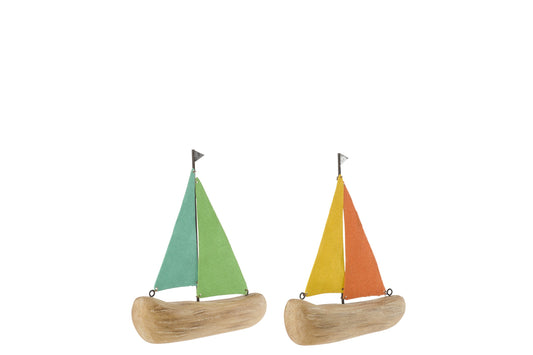 Sailboat Paulownia Wood Multi Small Assortment Of 2