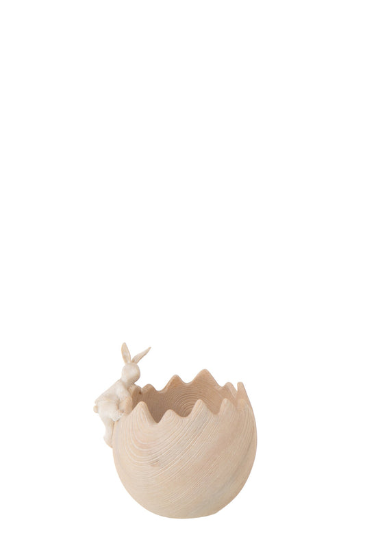 Decorative Bowl Rabbit Resin Beige