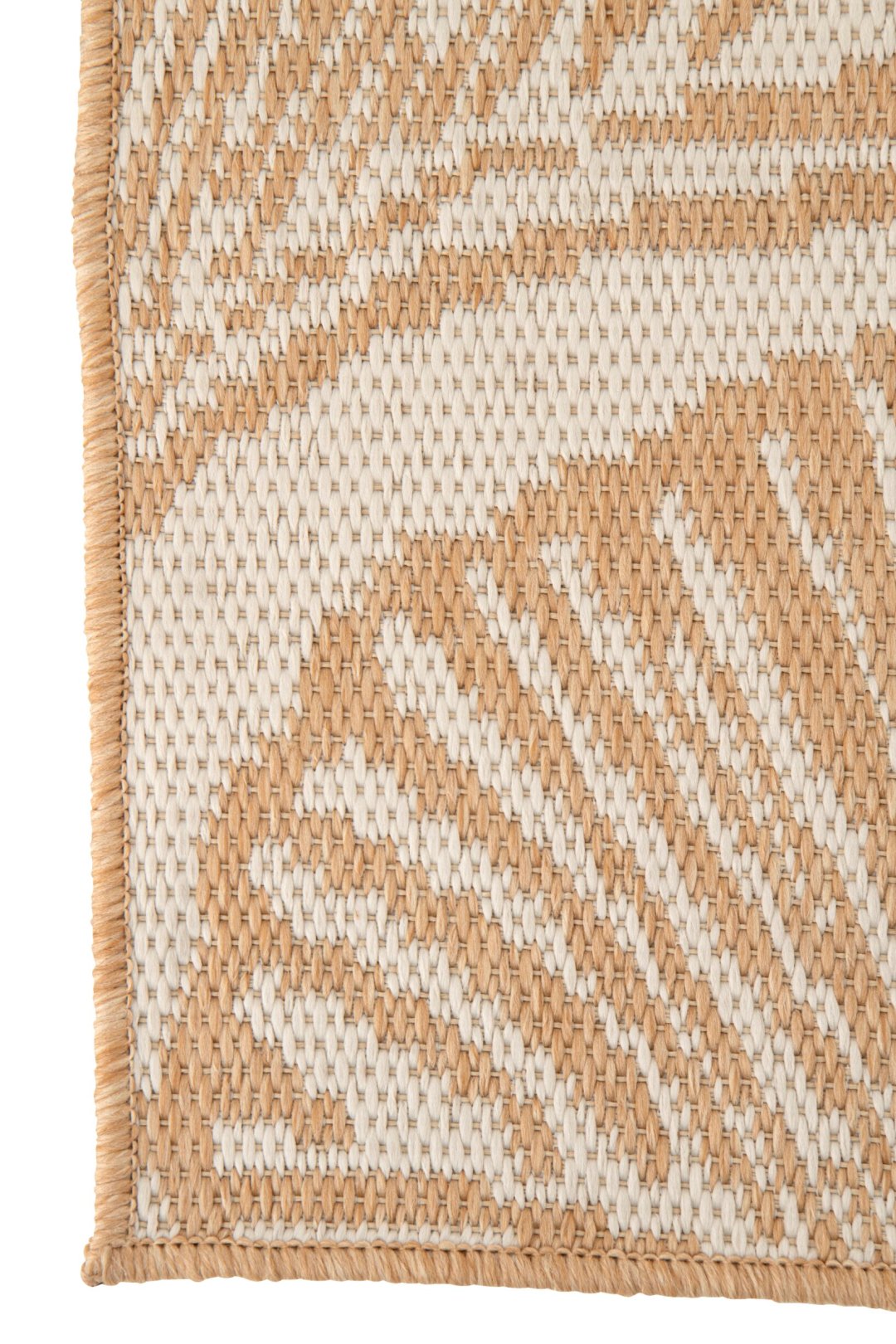 Rug Outdoor Leaves Polypropylene White/Natural