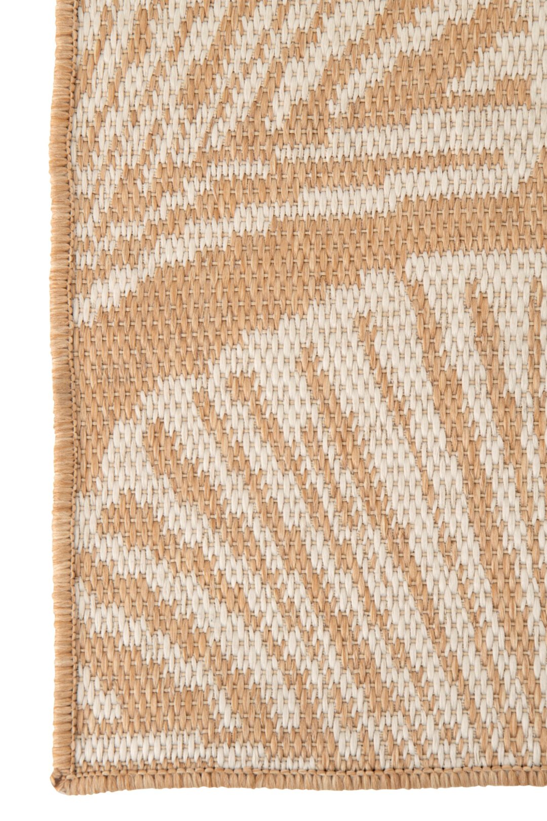 Rug Outdoor Leaves Polypropylene White/Natural