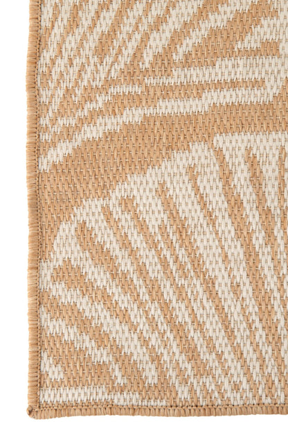 Rug Outdoor Leaves Polypropylene White/Natural