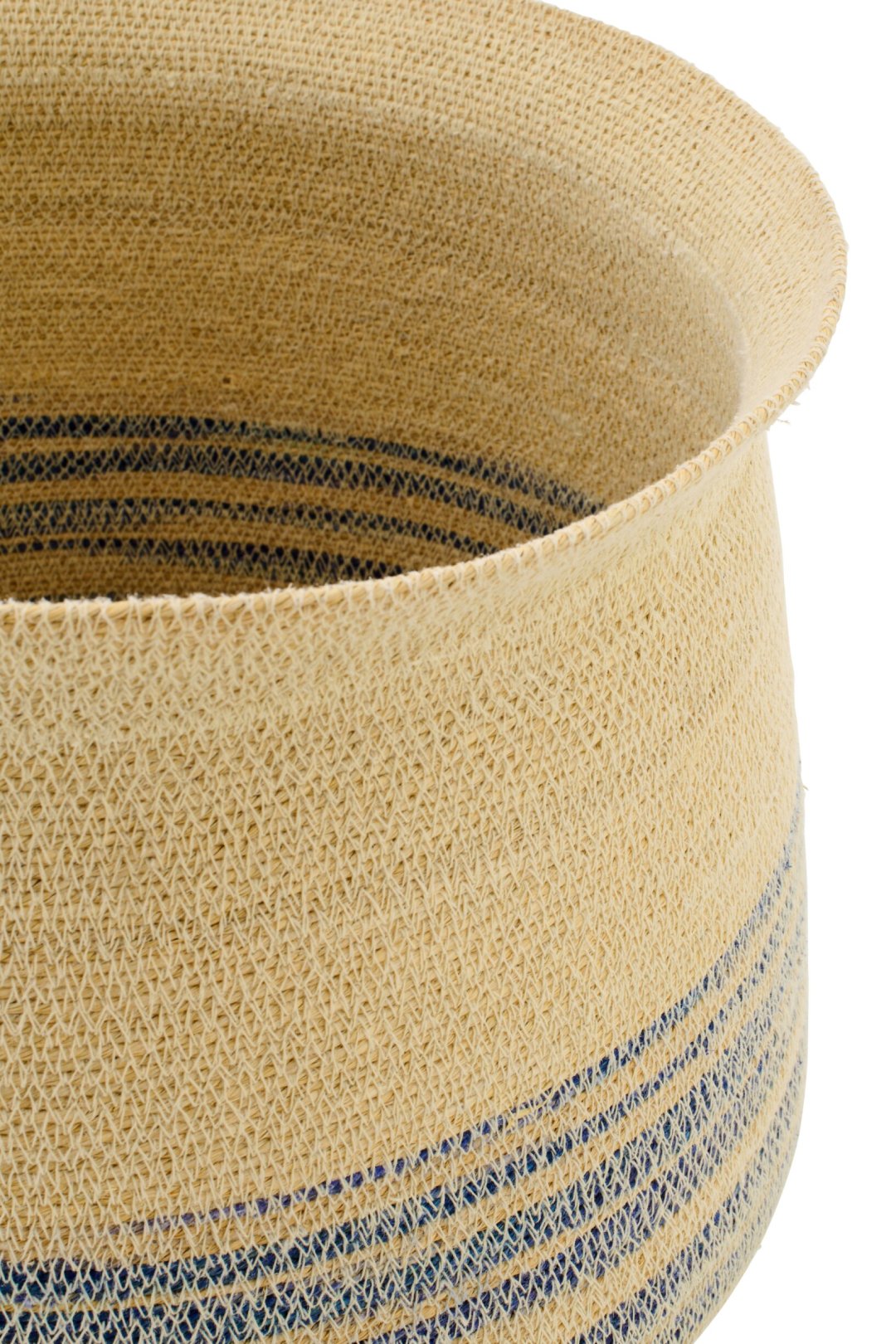 Set van 2 mand gestreept zeegras naturel/blauw