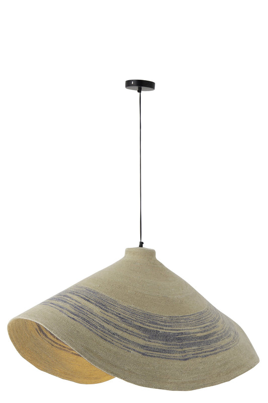 Plafondlamp gestreept zeegras naturel/blauw