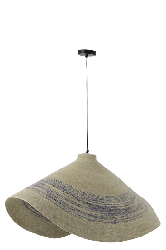 Plafondlamp gestreept zeegras naturel/blauw