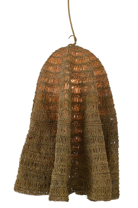 Lampenkap gevlochten blad naturel groot