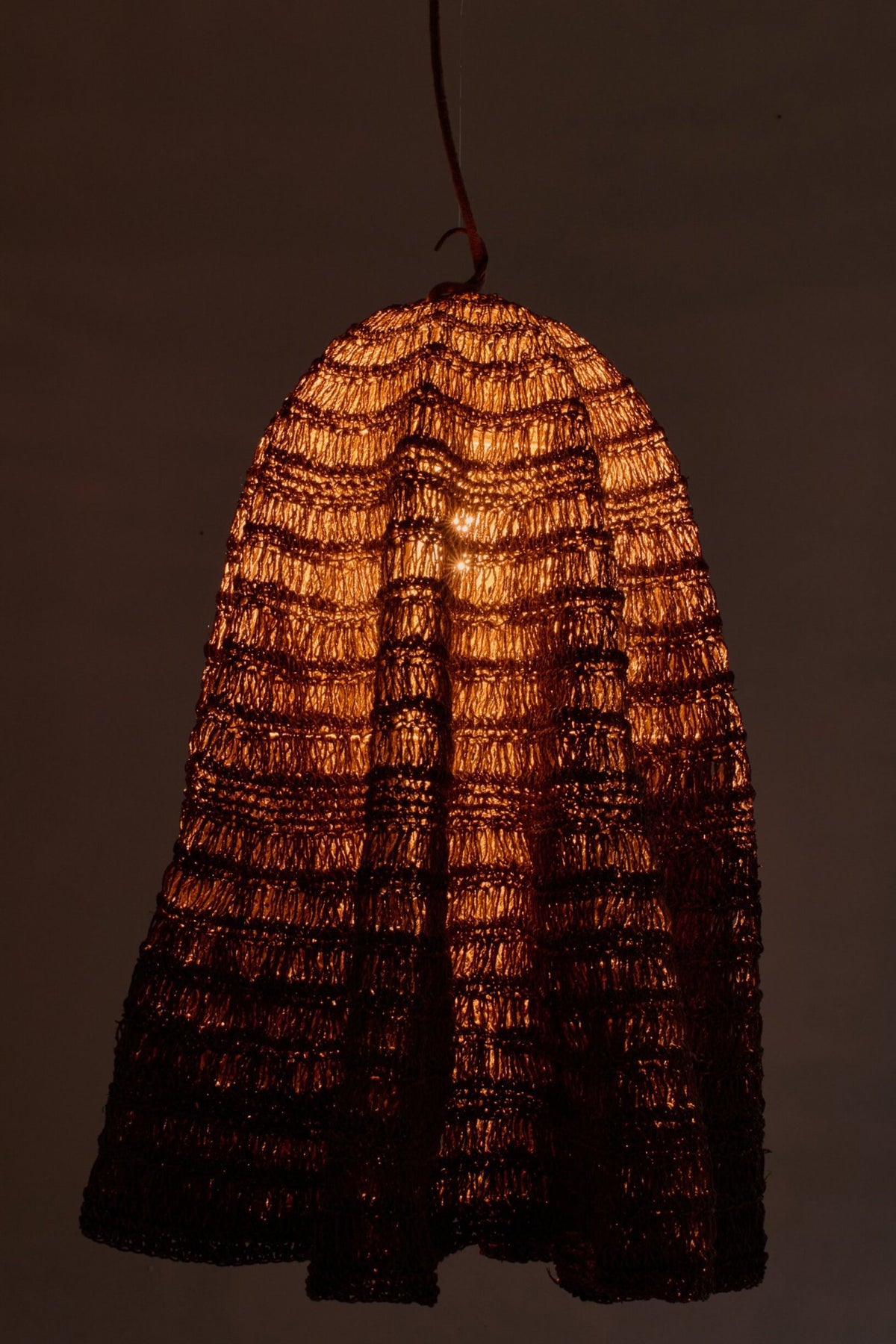 Large natural woven leaf lampshade