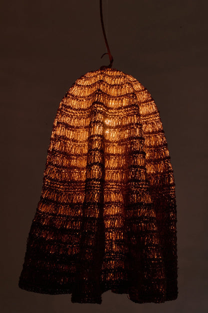 Large natural woven leaf lampshade