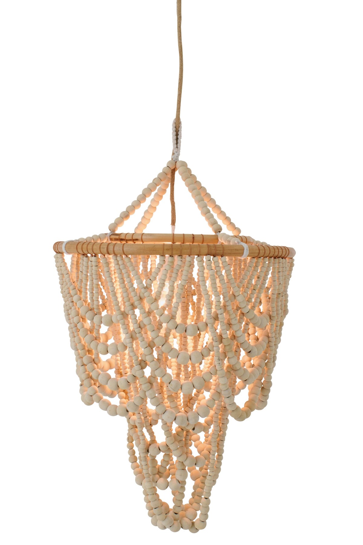 Lampshade beads wood natural