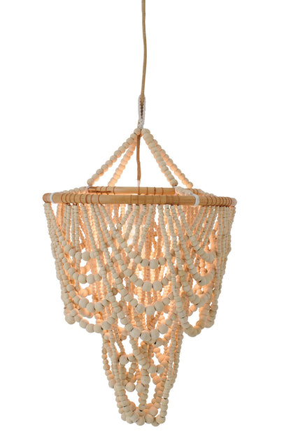 Lampshade beads wood natural