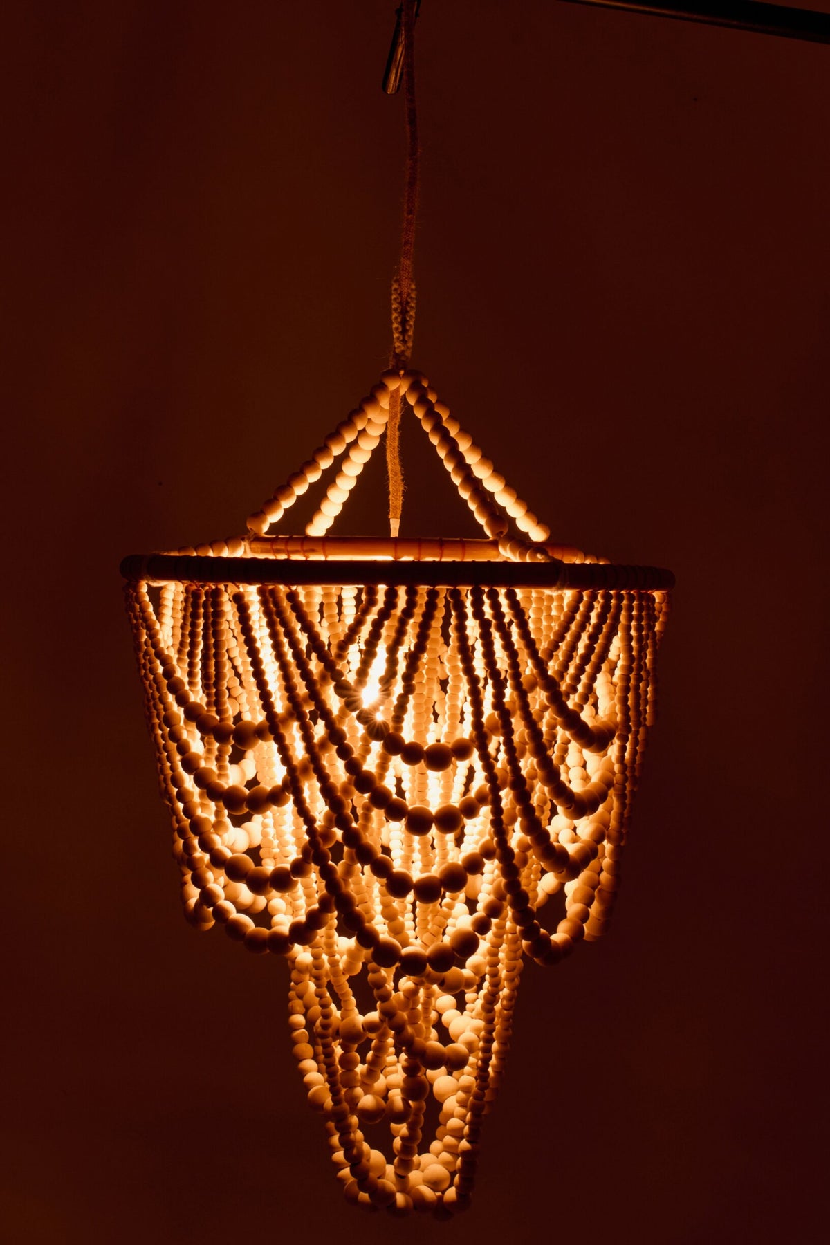 Lampshade beads wood natural